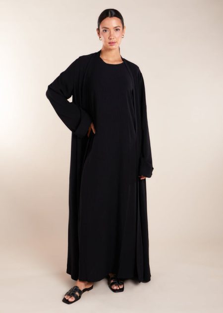 Classic Black Crepe Abaya