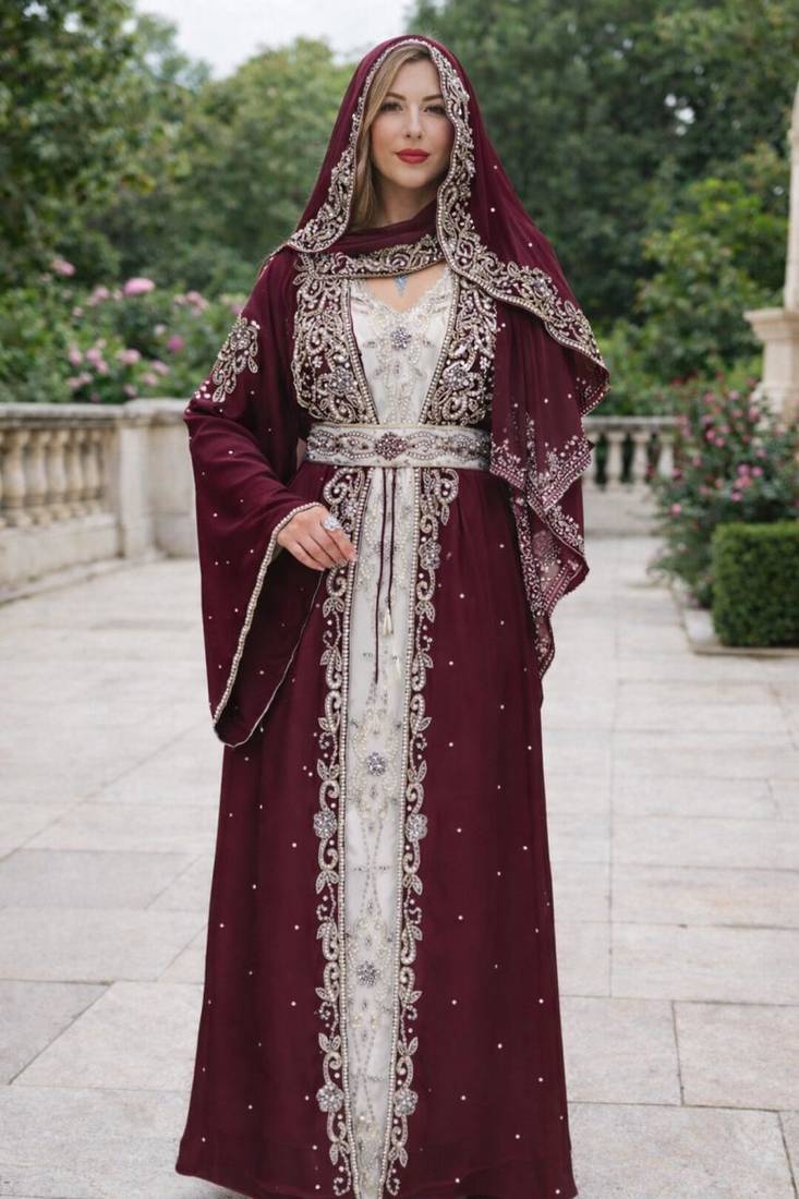 Black Sequin Evening Kaftan
