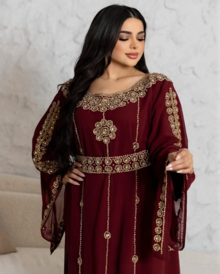 Rose Gold Satin Kaftan